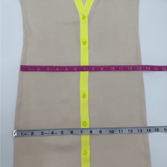 Alice + Olivia Aria Ribbed Long Sleeve Slim Fit Color block Cardigan NWOT - Picture 10 of 11